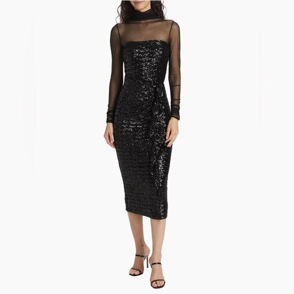 Chiara Boni La Petite Robe Morika Illusion Midi-Dress size 4 - Picture 1 of 12